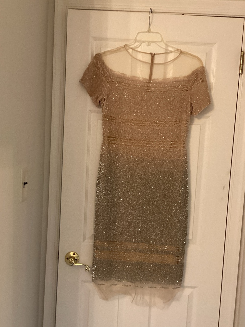Pamella Roland Gold Ombre Sequin Midi Dress